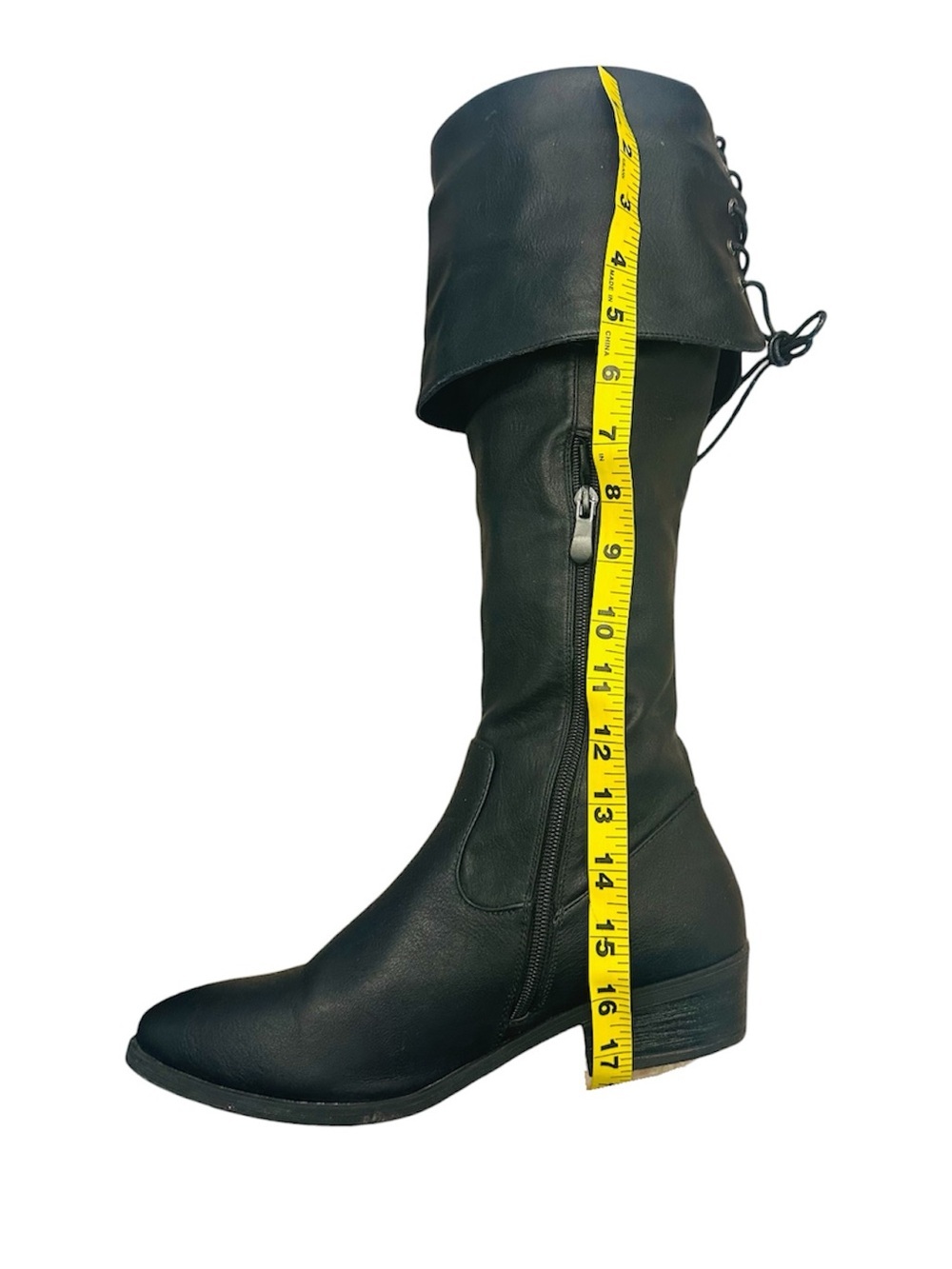 Dream Pairs Black Over-the-Knee Riding Boots - Womens 8 Regular Calf - Picture 12 of 13